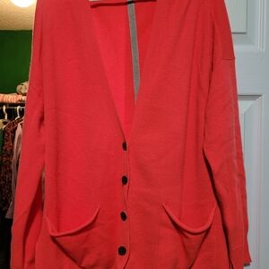 Women's Red Cardigan Sweater